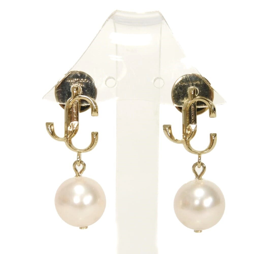 Jimmy Choo JC Pearl Swing Earrings, Brass, Nickel-Free, Butterfly Catch, Ivor...